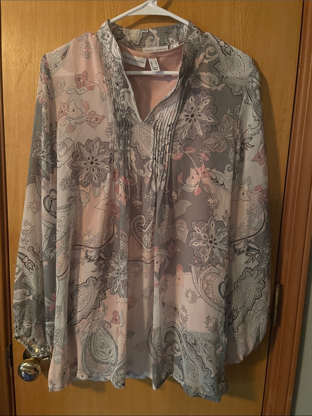 Light Pink & Gray Floral and blue and green tunics with tanks tops underneath